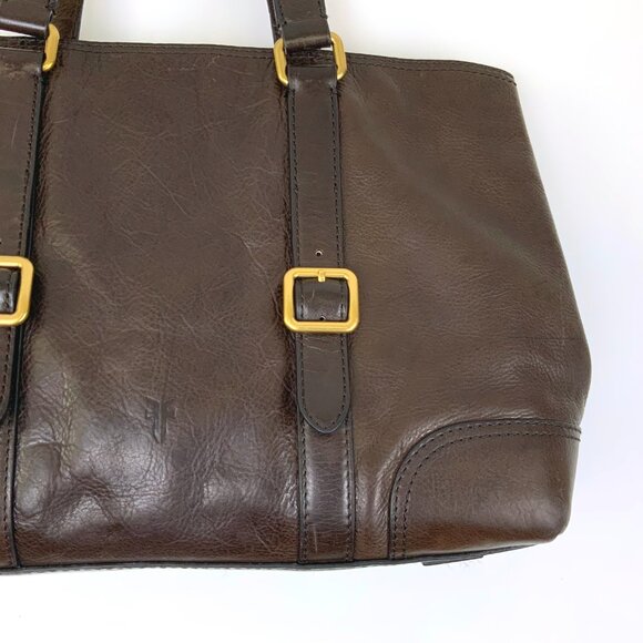 Frye CLAUDE Tote Shopper Business Shoulder Bag Leather Chocolate Brown - Picture 5 of 16